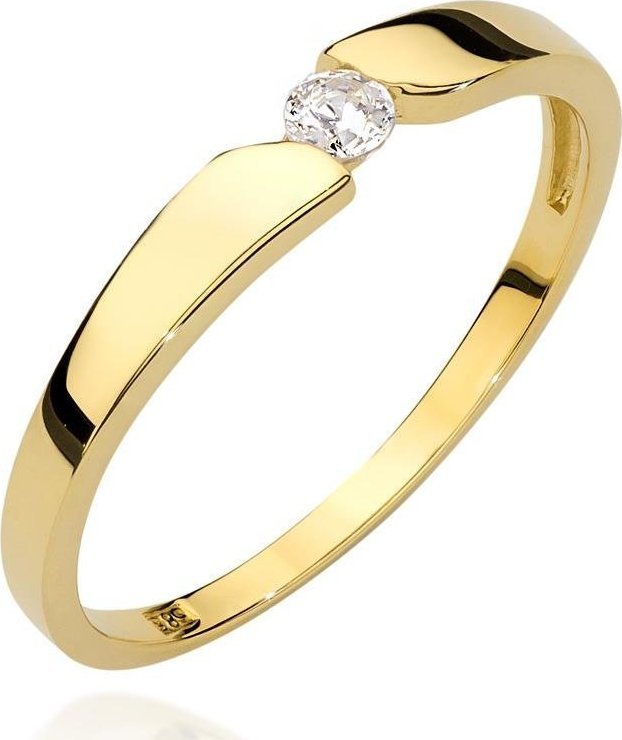 Best Diamonds złoty pierścionek z brylantem 0.08ct 15
