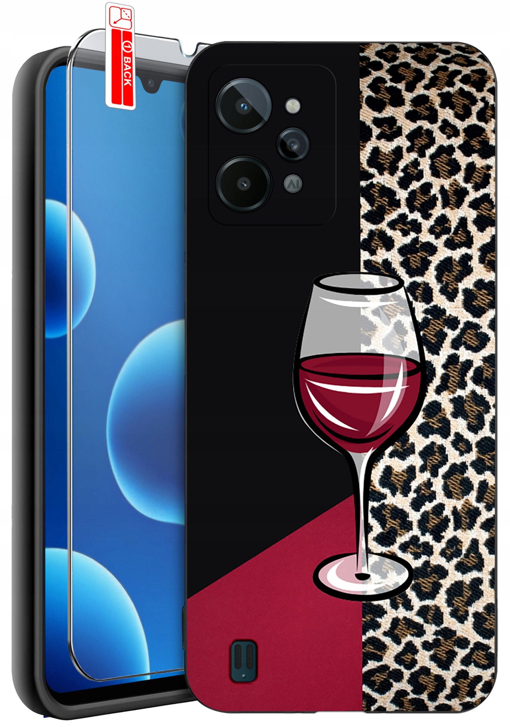 krainaGSM ETUI do Realme C31 | WZORY | SILIKONOWE MATT CASE + SZKŁO 9H