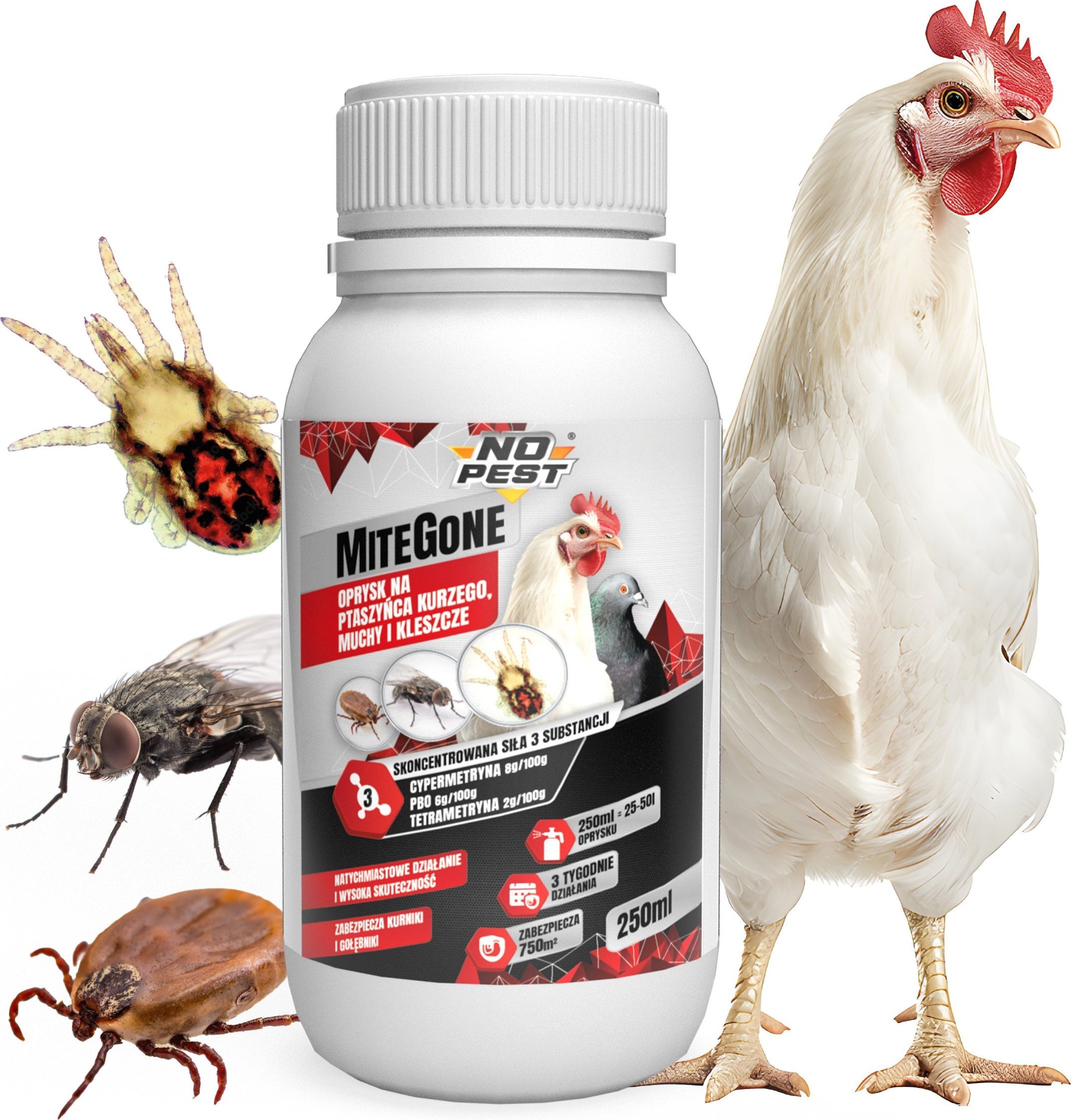 NO PEST Oprysk na Ptaszyńca Kurzego 250ml Środek Preparat Płyn Koncentrat na Ptaszyńce