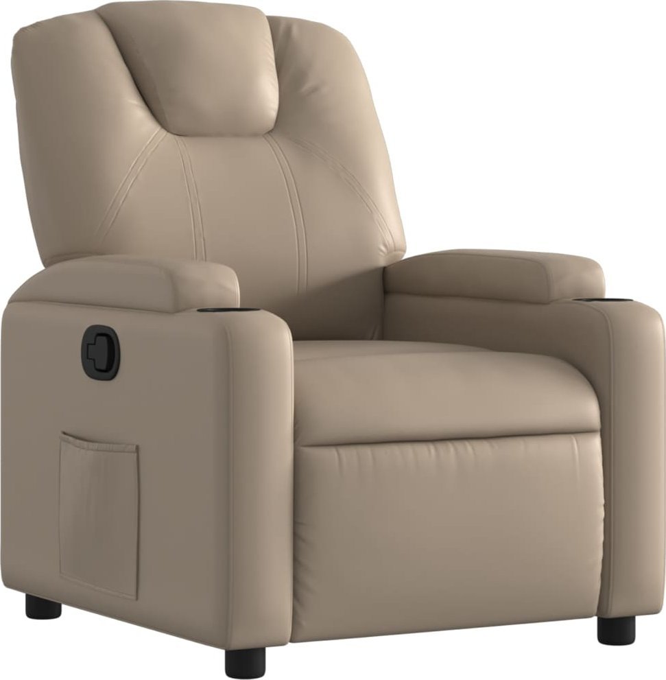 Fotel rozkładany, cappuccino, sztuczna skóra