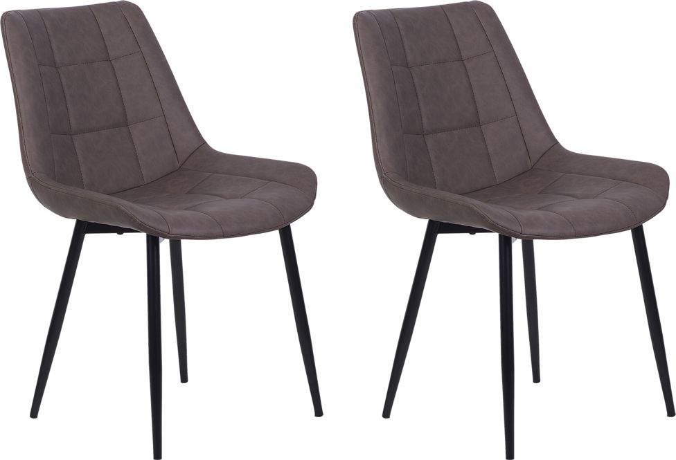 Beliani Zestaw 2 krzeseł do jadalni ekoskóra ciemnobrązowy MELROSE