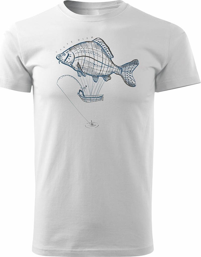 Topslang Koszulka na ryby dla wędkarza wędkarska fishing karp męska biała REGULAR L