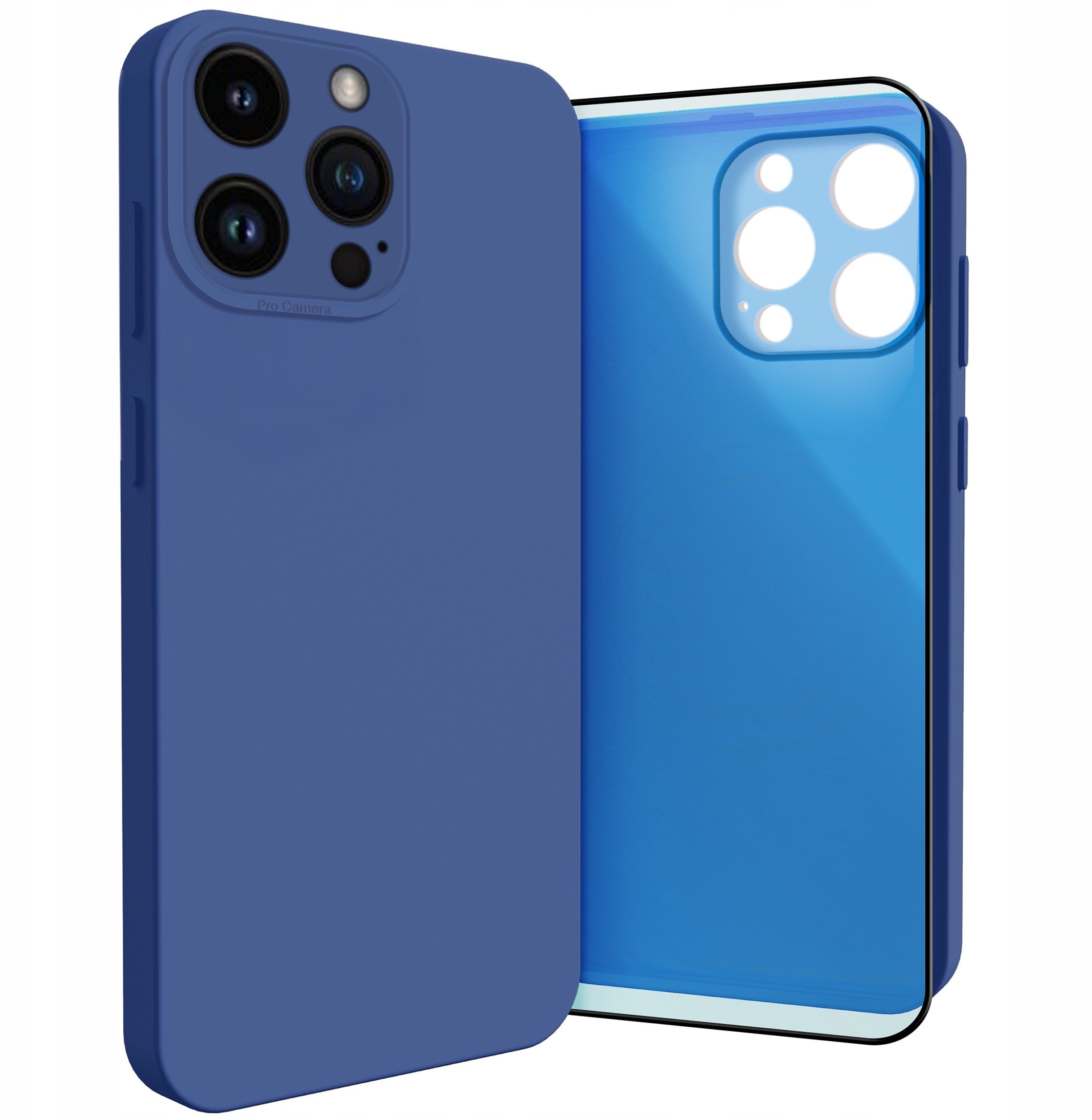 Etui do Apple iPhone 14 Pro (Do Magsafe, Osłona Kamery, Granatowe) Szkło