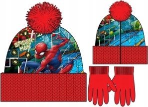 Sun City CZAPKA ZIMOWA Z RĘKAWICZKAMI SPIDER-MAN 52