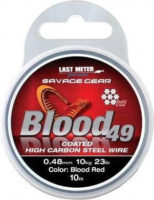 Savage Gear Blood49 0.48mm 11kg 24lbCoated Red 10m (54898)