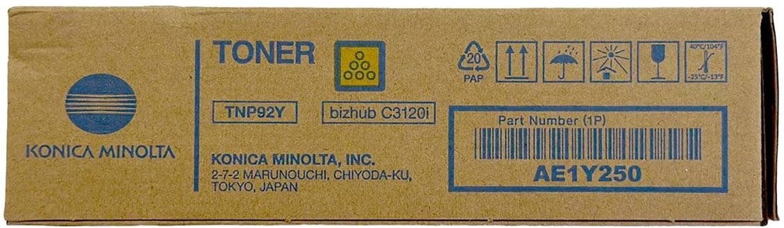 Toner Konica Minolta Konica Minolta oryginalny toner AE1Y250, TNP-92Y, yellow, 4000s