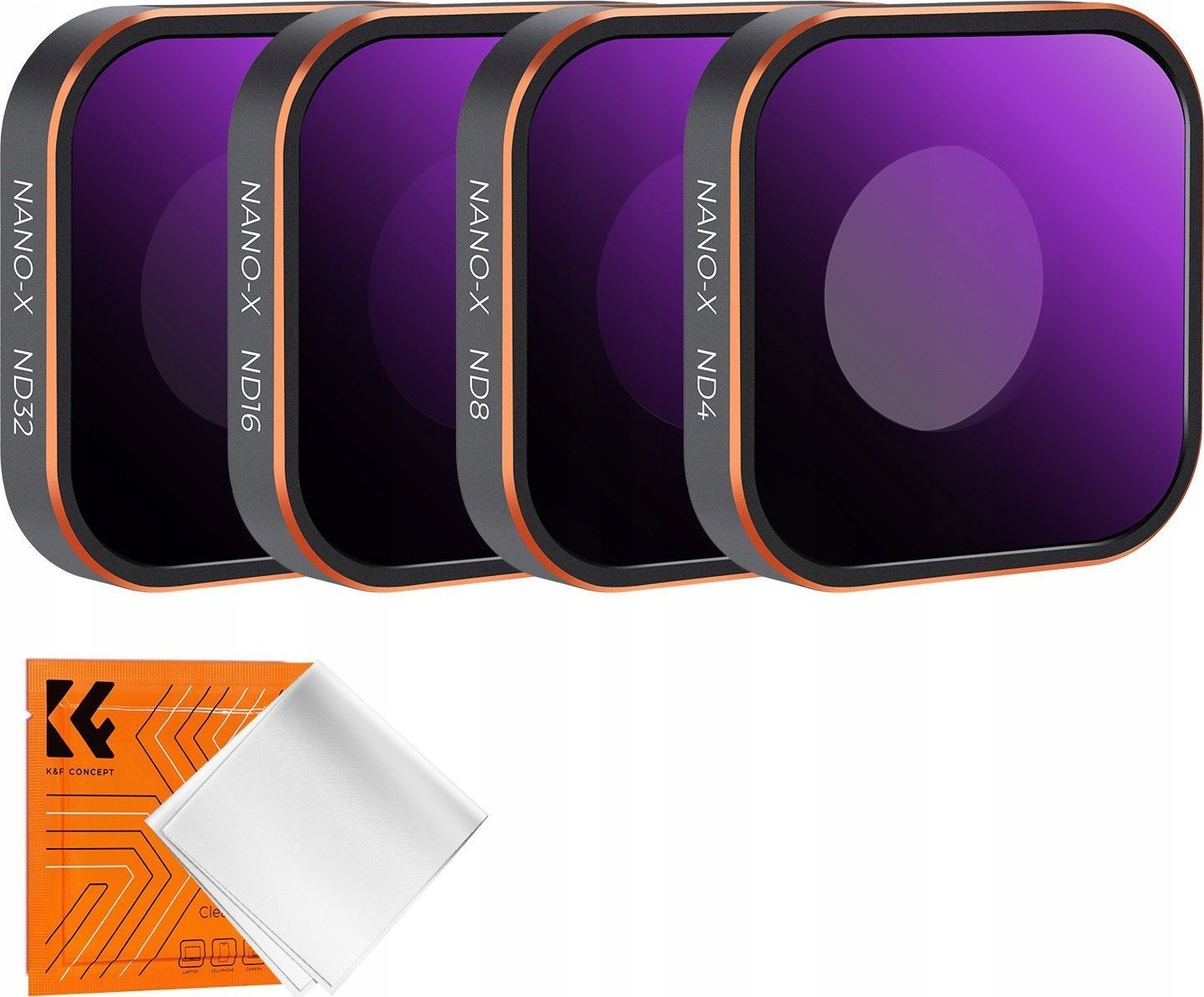 Zestaw Filtrów Szarych Nd 4w1 Nd4 Nd8 Nd16 Nd32 Do Gopro Hero 13 12 11 10 9 / Sku.2320