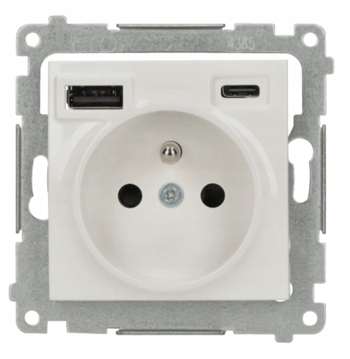 Kontakt-Simon Simon Gniazdo wtyczkowe z zintegrowaną ładowarką USB C+A (moduł), 2.1 A, 5 V DC, 230 V biały DGZ1ZUSB2CA.01/11