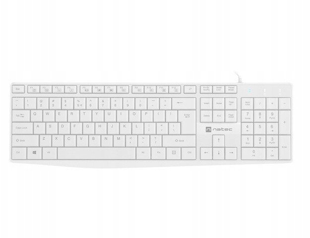 NATEC Klawiatura Nautilus US slim 1.8m Biała /