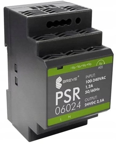 Zasilacz SilentiumPC Zasilacz impulsowy PSR 06024 230/ 24VDC 2,5A 60W na szynę DIN, Napięcie: 85-264VACVAC, Ta70, 17000-1563