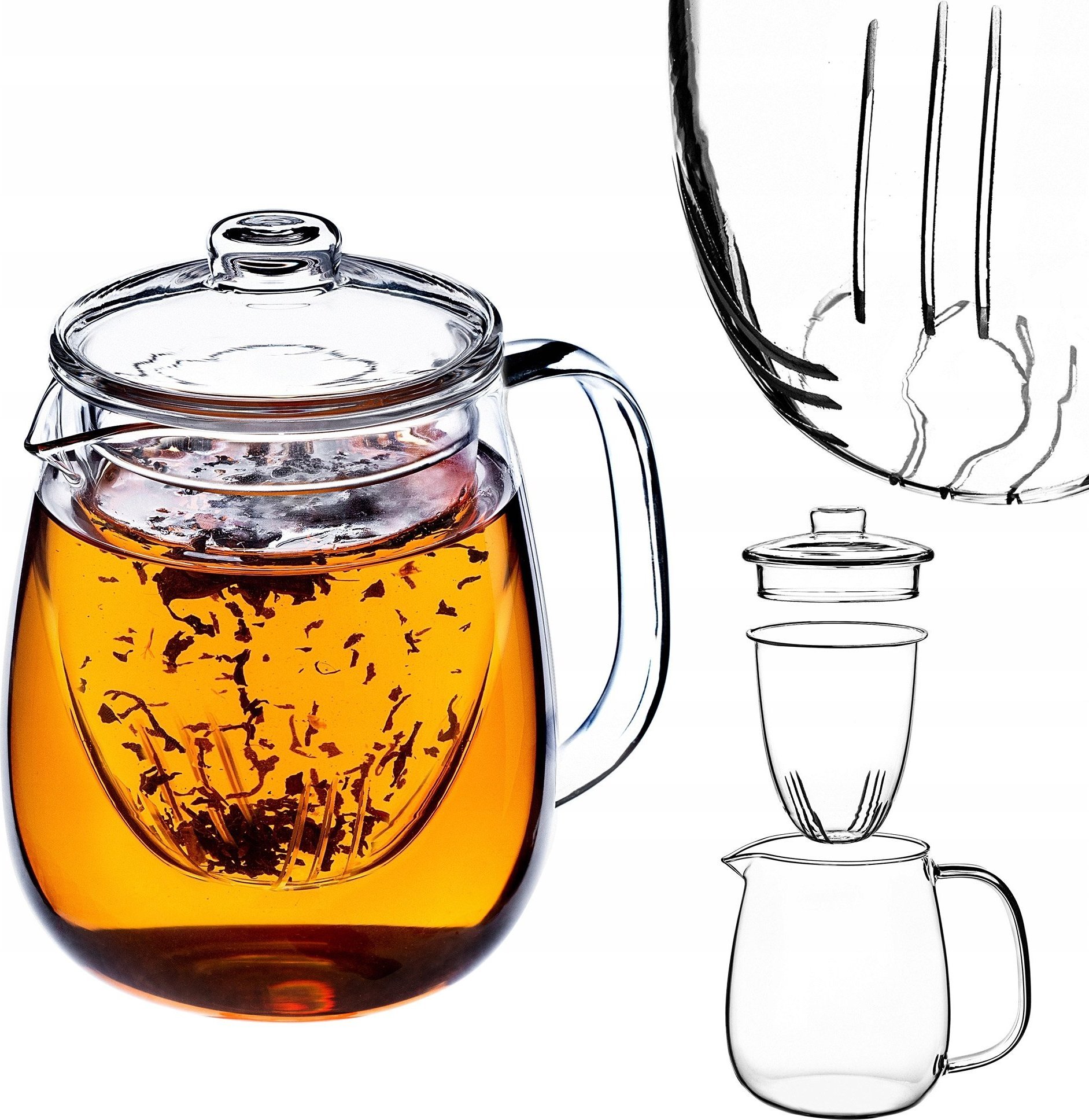 Kadax KADAX Dzbanek Do Herbaty Szklany 600ml Z Zaparzaczem Do Parzenia Ziół