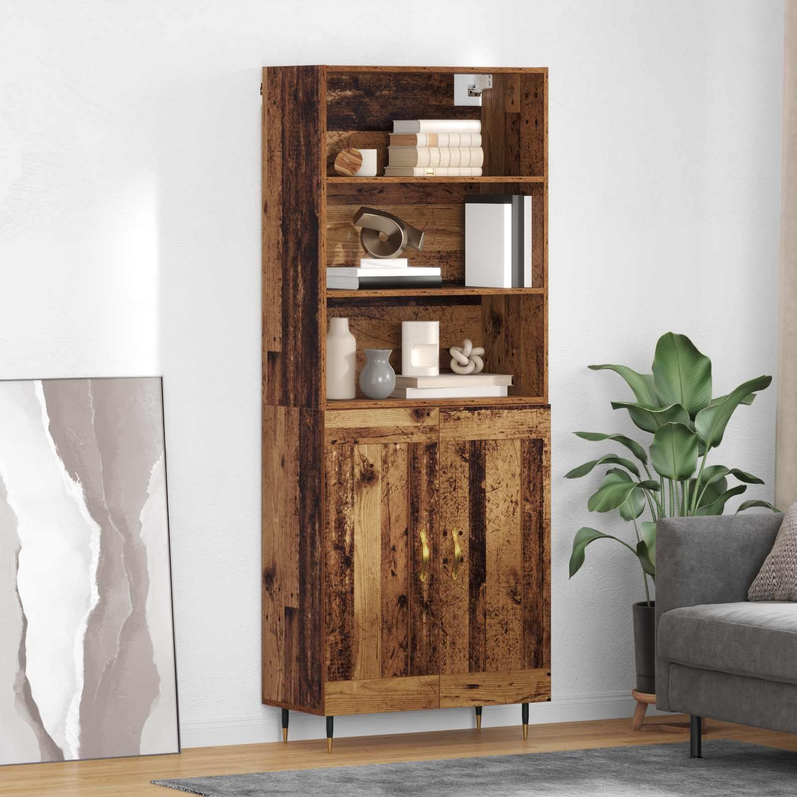 vidaXL Highboard Stare drewno 69,5 x 34 x 180 cm