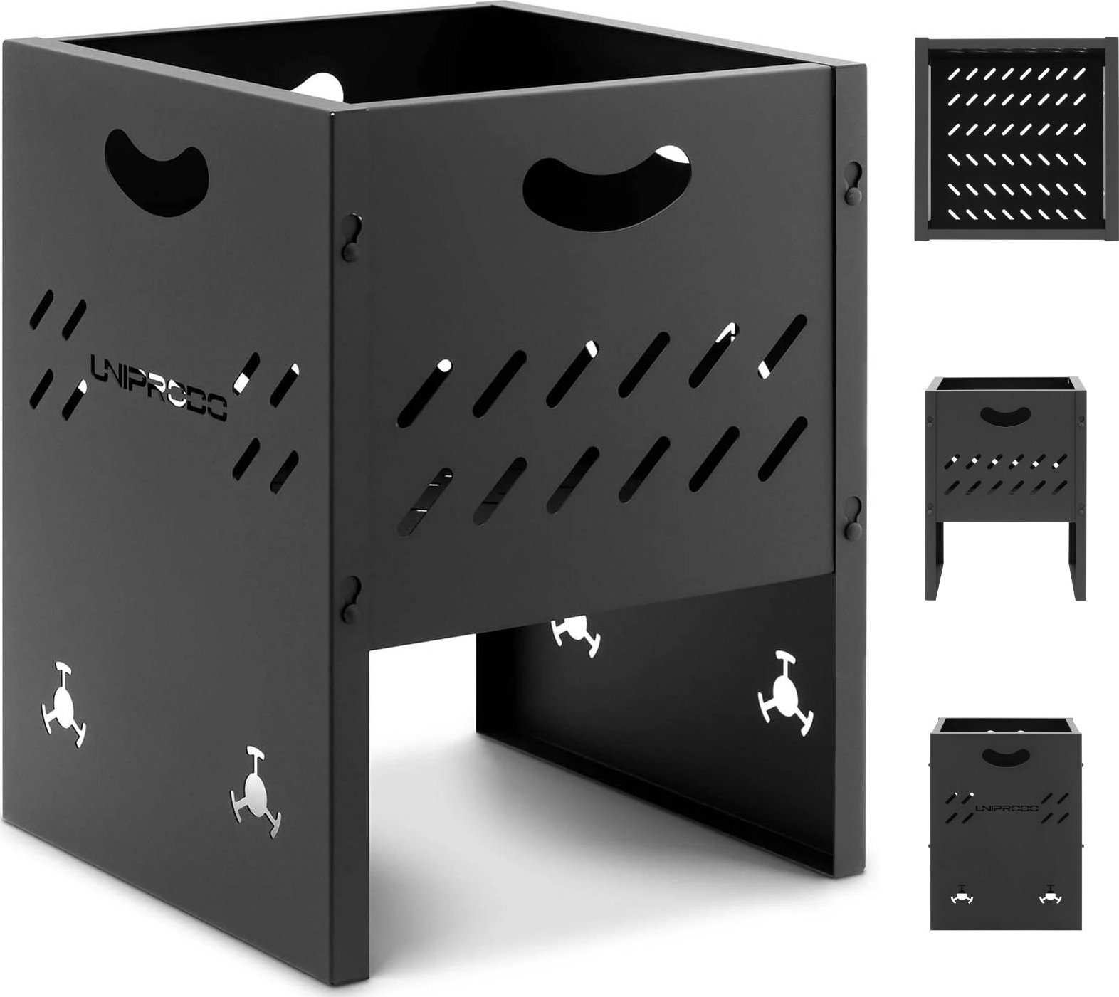 Uniprodo Palenisko ogrodowe składane przenośne 30 x 30 x 40 cm Palenisko ogrodowe składane przenośne 30 x 30 x 40 cm