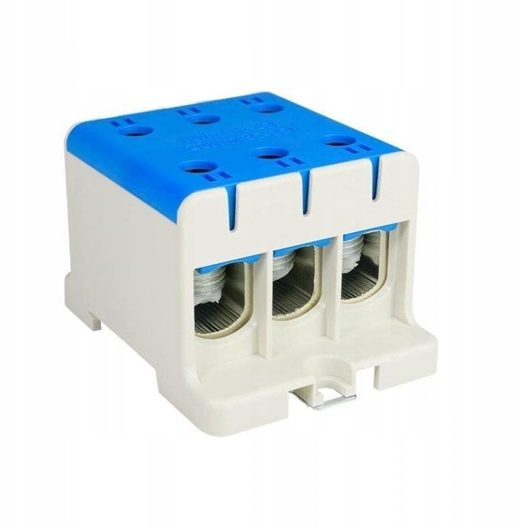 Elektro-Plast Blok rozdzielacz odgałęźny trzy-polowy AL/CU 3x95mm2 niebieski montaż płaski i na szynę TH WLZ35/3x95/n 48.395