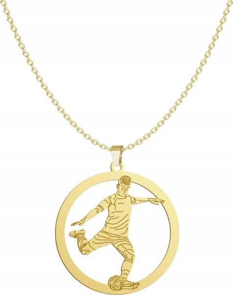Radziszewska Jewellery Pozłacany Naszyjnik Piłka nożna pancerka GRAWER