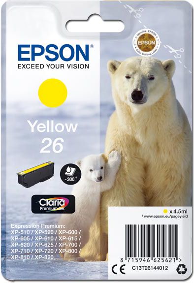 Tusz Epson Tusz C13T26144012, T261440 (yellow)