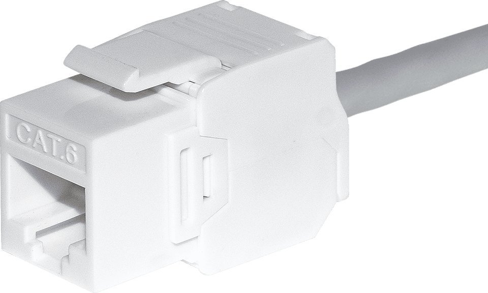 NetRack Moduł keystone Jack RJ45 kat. 5e UTP, beznarzędziowy Netrack, biały