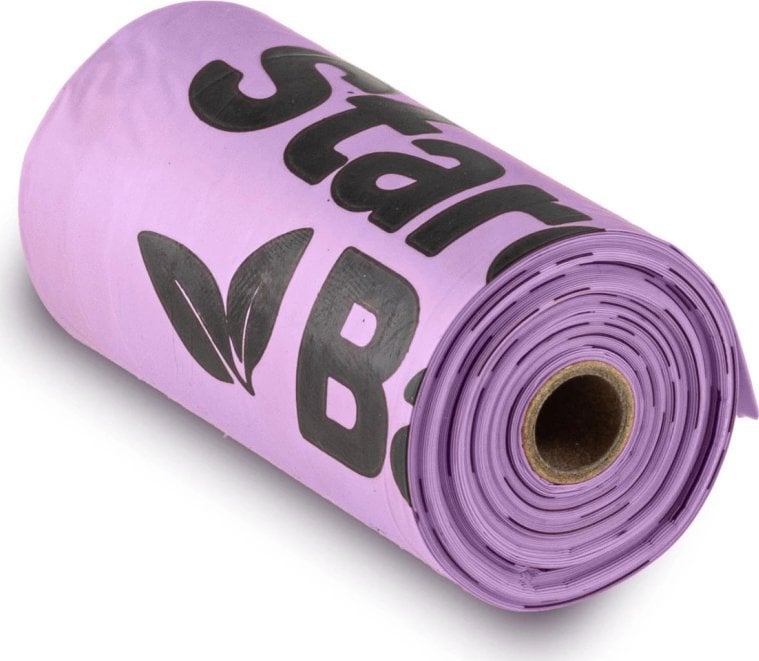 StarchBag STARCHBAG Kompostowalne BIOworki* na odchody 1 rolka x 15szt, kol. liliowy