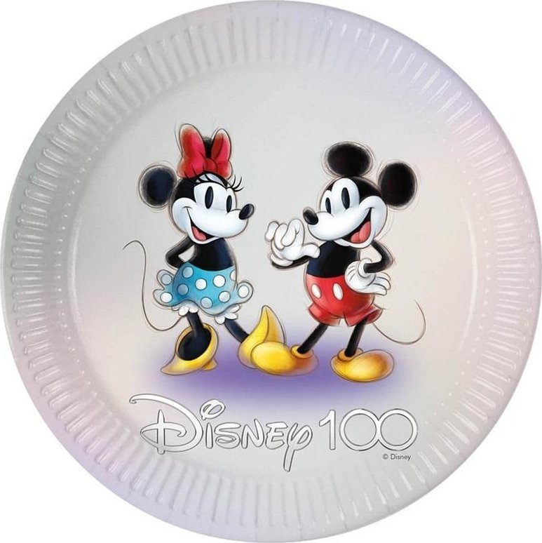 Talerzyki papierowe Mickey&Minnie 23cm 8szt