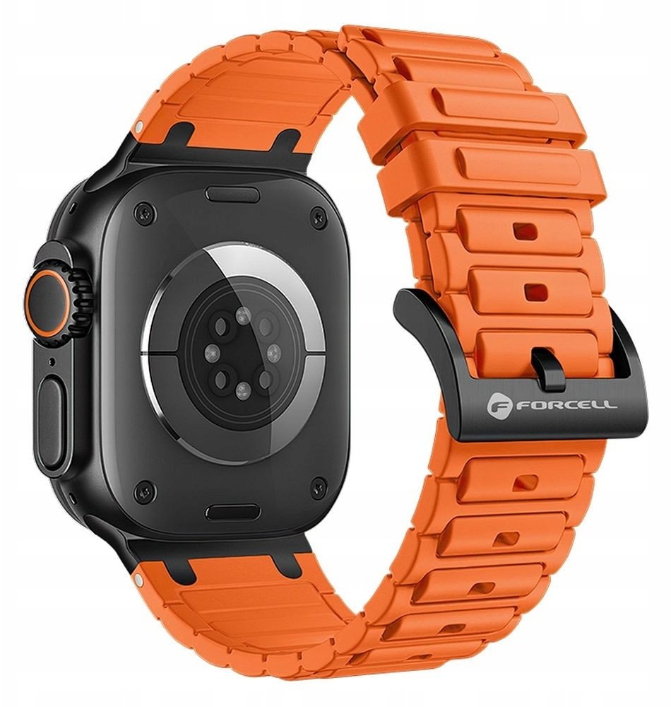 ForCell Pasek do Apple Watch F-Design FA06 silikonowe otwory 42 / 44 / 45 / 49 mm pomarańczowy