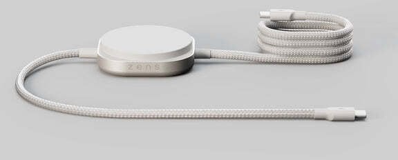 Kabel USB Zens Charging Cable USB C-C Pro 2 - magnetyczny kabel USBC-C do ładowania przewodowego do 240W, wspiera Qi2 15W, długość 1,5m (white)