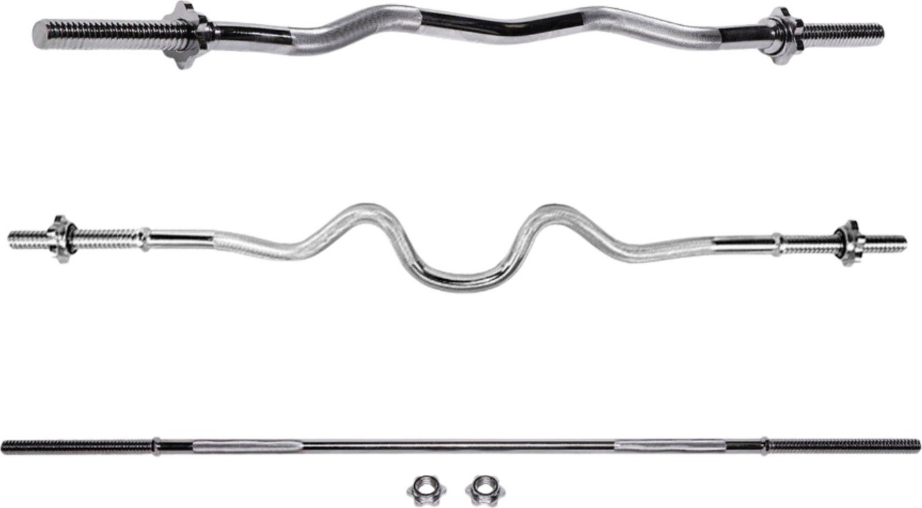 UnderFit Zestaw 3 gryfów - Łamany 120 cm, mocno łamany 120 cm, prosty 200 cm