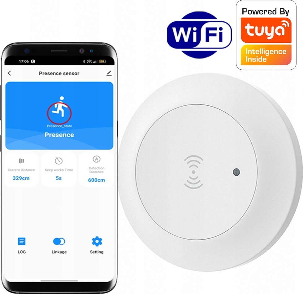 RTX Czujnik mikrofalowy sensor obecności WiFi TUYA Smart 230V natynkowy