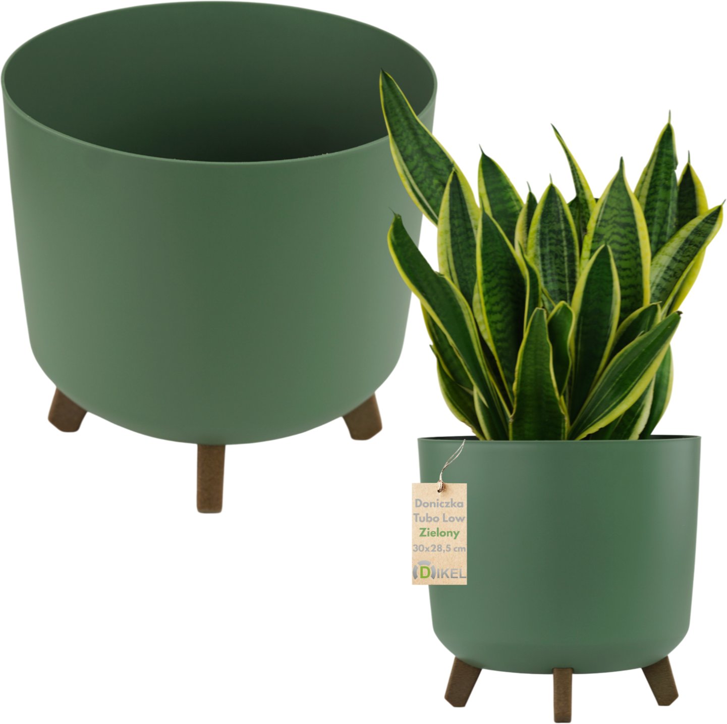 Dikel Doniczka okrągła na nóżkach 30x28,5cm Donica plastikowa z nóżkami