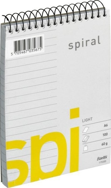 Bantex LIGHT SPI SPIRALBLOK A6 w linie