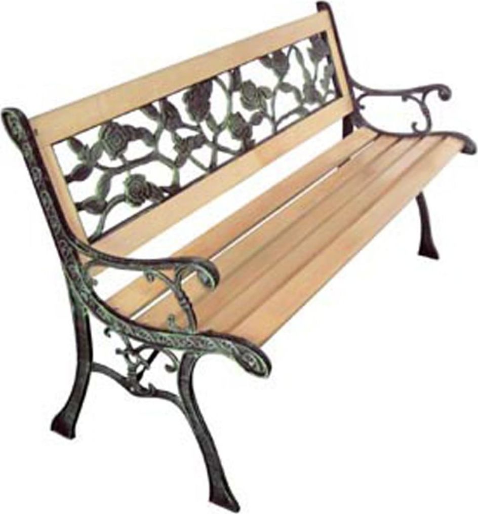 vidaXL ławka ogrodowa, 122 cm, drewniana (40261)