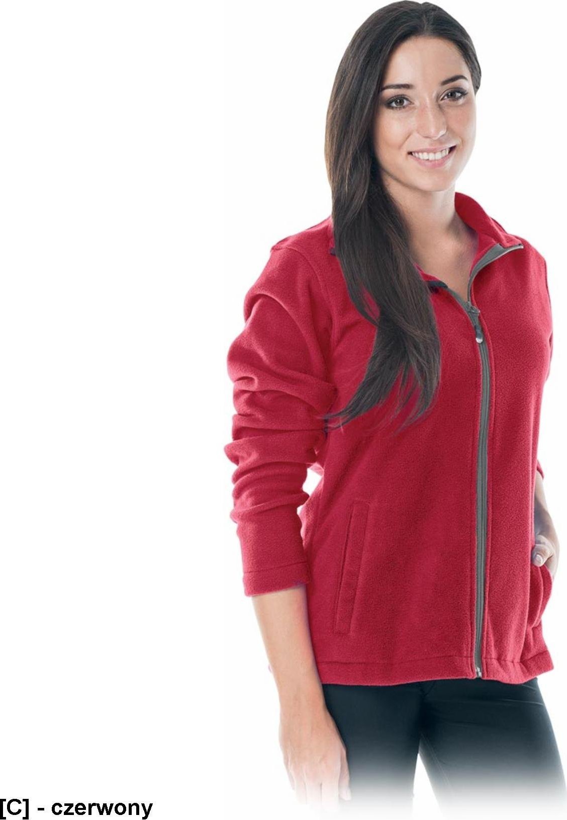 R.E.I.S. POLLADYDS - Bluza polarowa, damska zapinana na suwak - czerwony 2XL