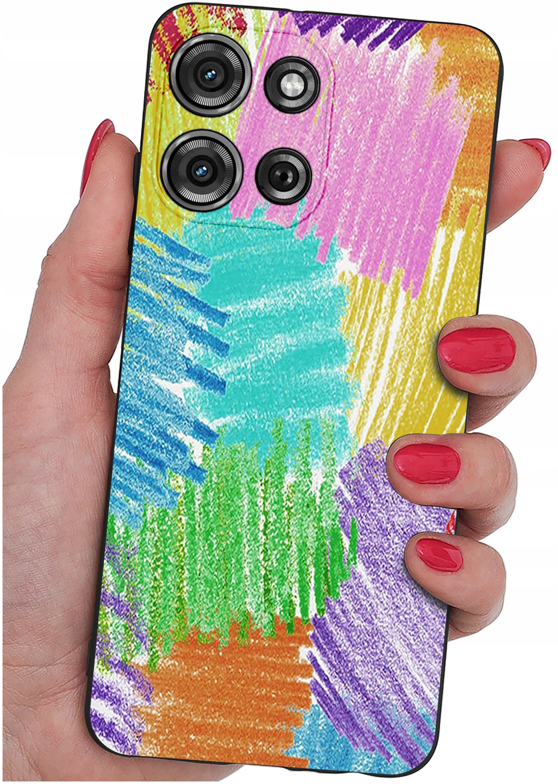 Etui do Motorola G75 5G | WZORY | SILIKONOWE MATT SZKŁO 9H