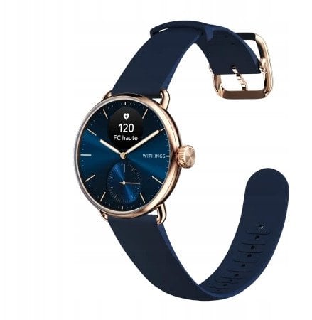 Withings Scanwatch 2 - zegarek z funkcją EKG, pomiarem pulsu i SPO2 oraz mierzeniem aktywności fizycznej i snu (38mm, blue rose gold)