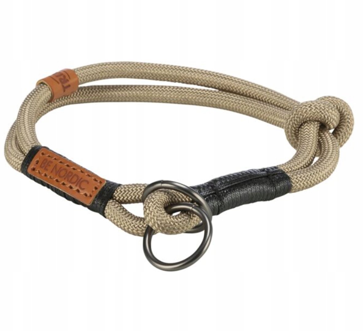 BE NORDIC, obroża zaciskowa, dla psa, piaskowa/czarna, linka, S: 35 cm/o 6 mm