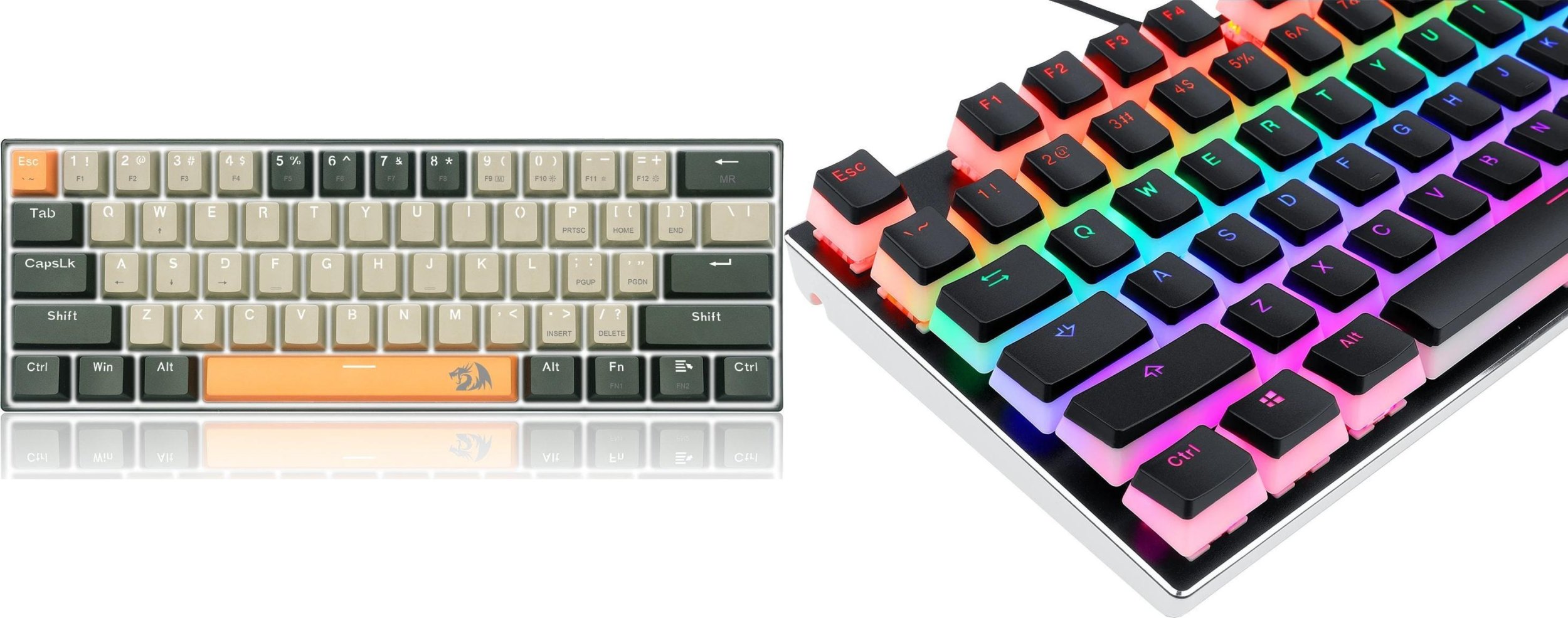 Klawiatura Redragon Redragon K606 Lakshmi Red switch (K606-OG&GY&BK) + A130 PBT Doubleshot Keycaps (A130Black)