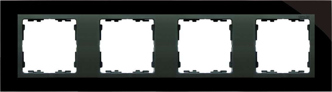 Kontakt-Simon Ramka poczwórna szklana czarny/grafit (82847-32)