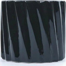 Polnix Doniczka ceramiczna czarna cylinder 14 cm