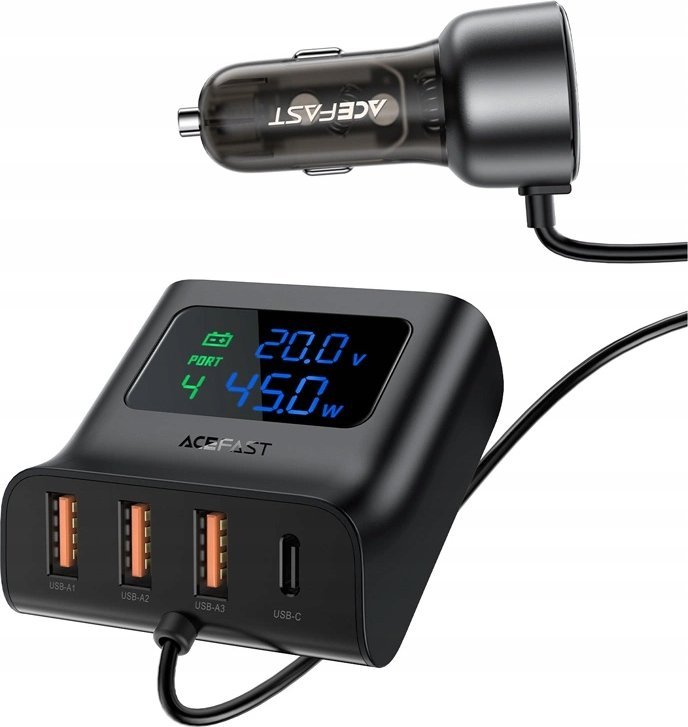 Ładowarka Acefast Ładowarka samochodowa Acefast B11 138W USB-A USB-C z 6 portami - czarna