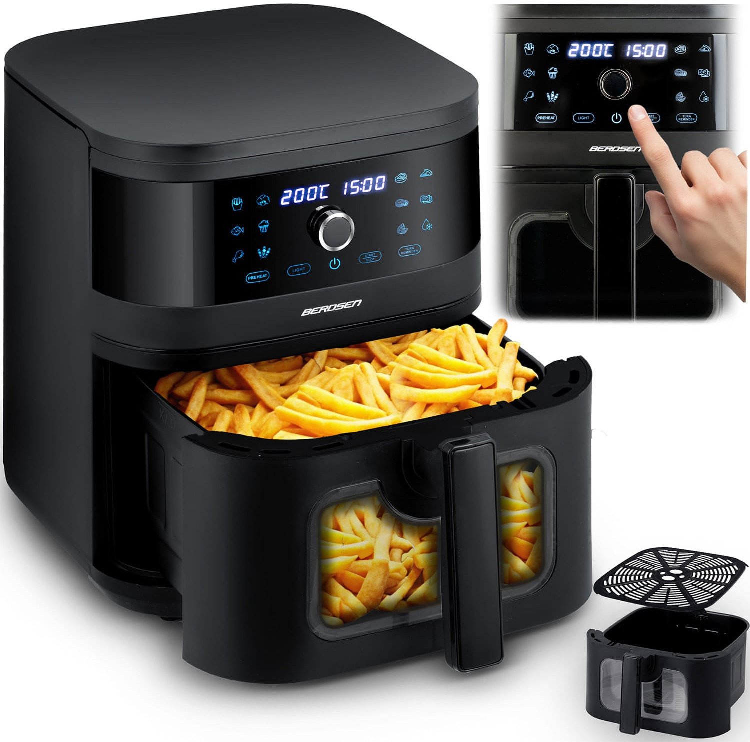 Frytkownica beztłuszczowa Air fryer Berdsen BD-661 czarna