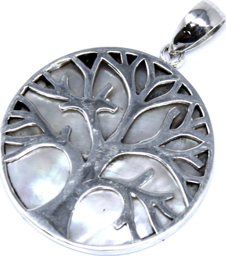 Lovrin Wisiorek srebrny Drzewo Życia - Masa Perłowa