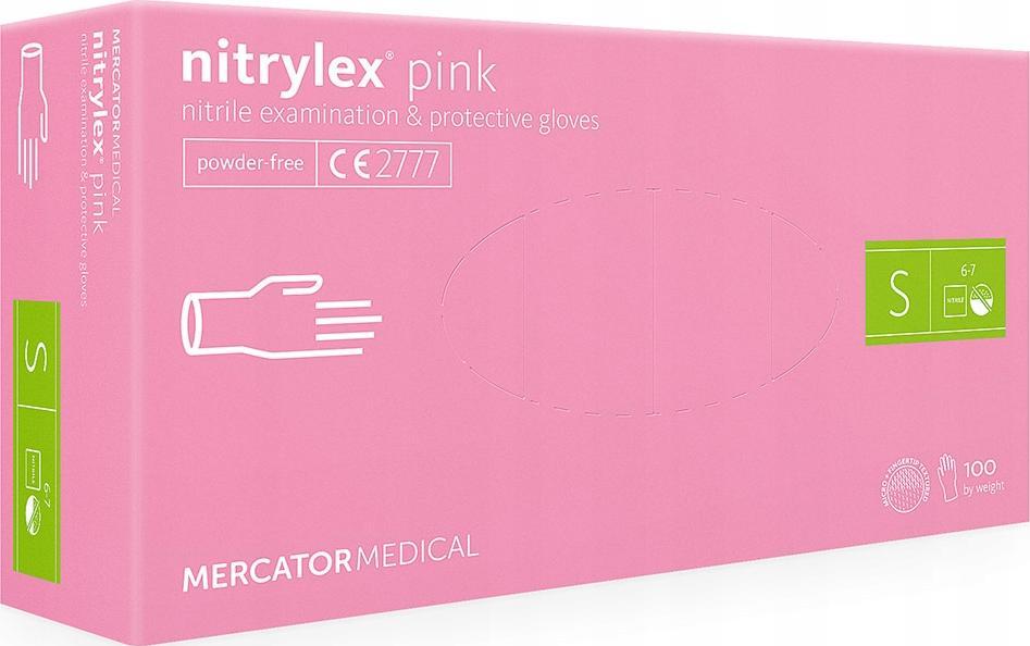 Mercator Medical Rękawice nitrylowe nitrylex pink S 100 szt () - RD30144002