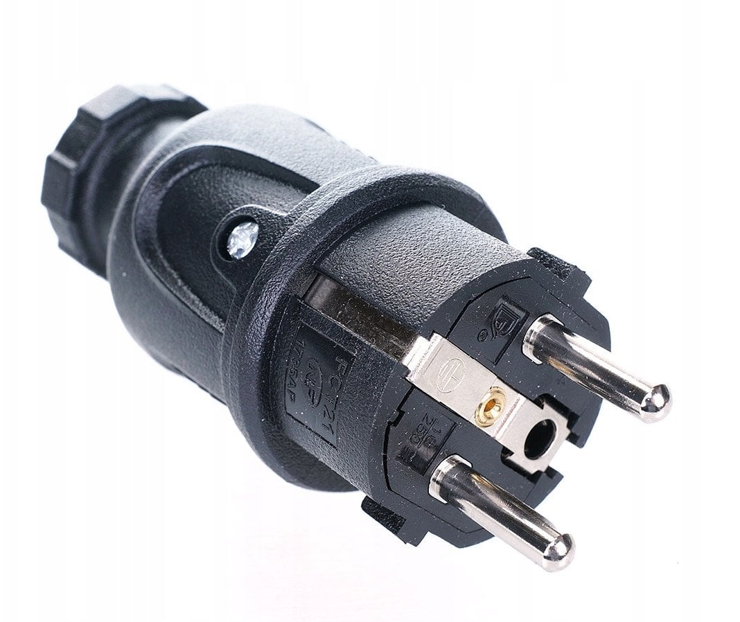 Wtyczka prosta WG-02 IP44 16A 250V Rum-Lux czarna