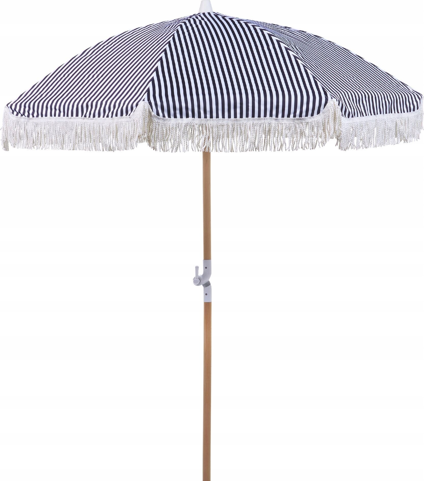 Beliani Parasol ogrodowy ⌀ 150 cm czarny z białym MONDELLO