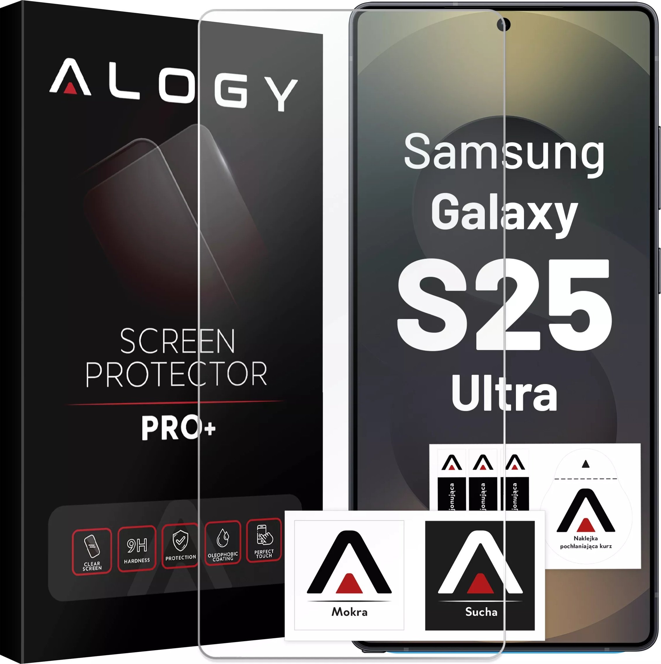 Szkło hartowane do Samsung Galaxy S25 Ultra ochronne szkiełko na ekran 9H Alogy Heavy Pro+