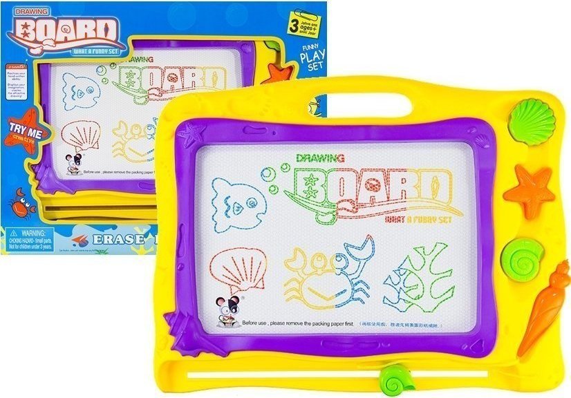 LeanToys Tablica Znikopis Morski + 3 Pieczątki Kolorowe Tło