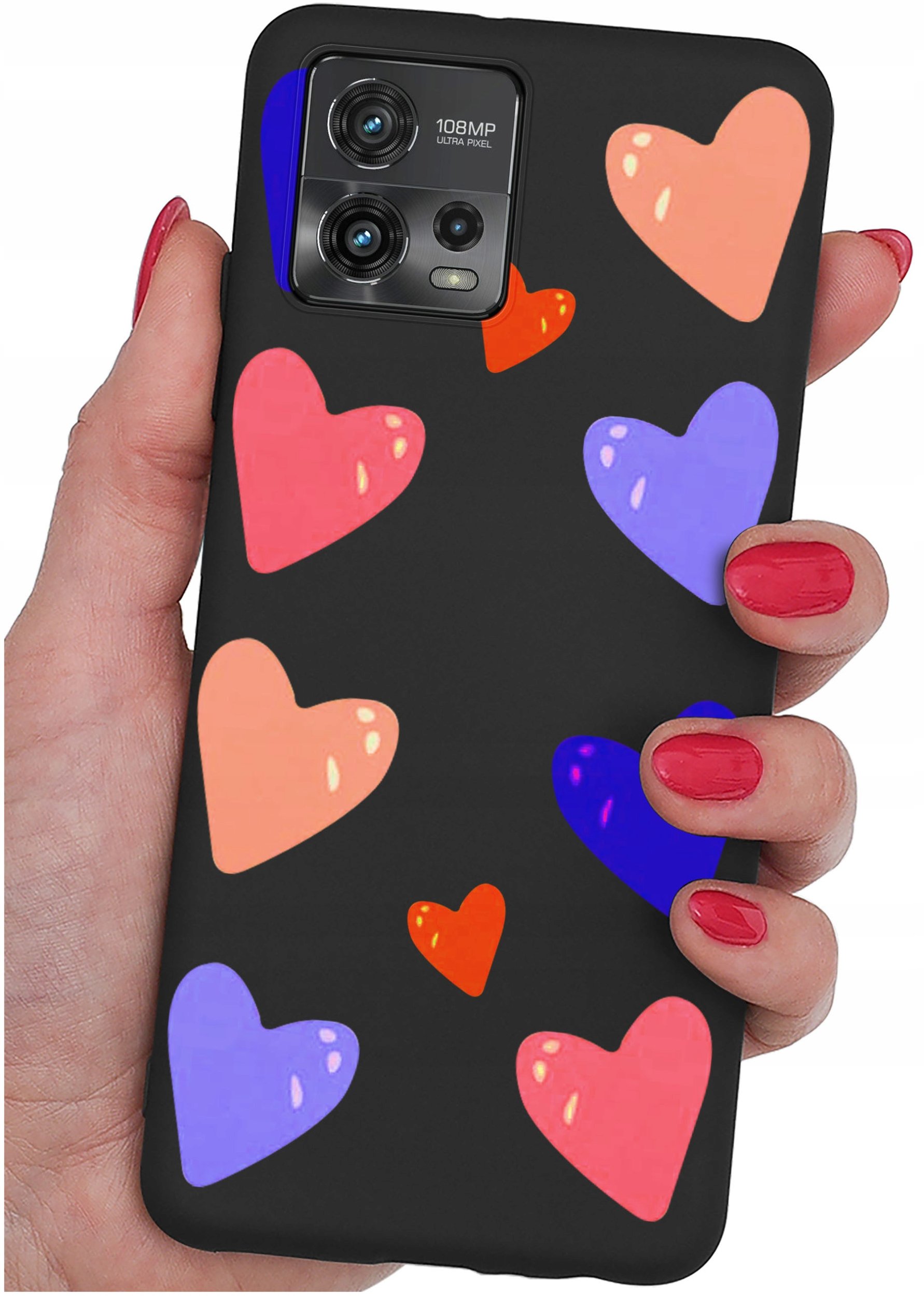 Etui do Motorola Moto G72 WZORY |SILIKONOWE MATT CASE + SZKŁO 9H