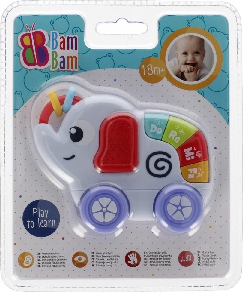 BamBam BAM BAM MUZYCZNY SLONIK B/O 16X19X5 B/C 48