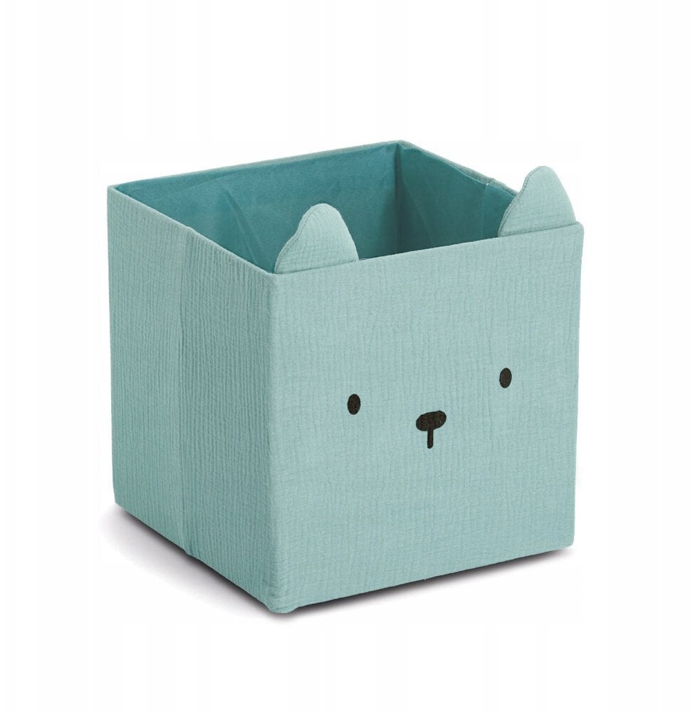 Pojemnik na zabawki muślinowy COZY KIDS z uszkami, 28 x 28 x 28 cm