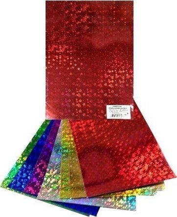 Karton holograficzny kolorowy 25x35cm 8 arkuszy
