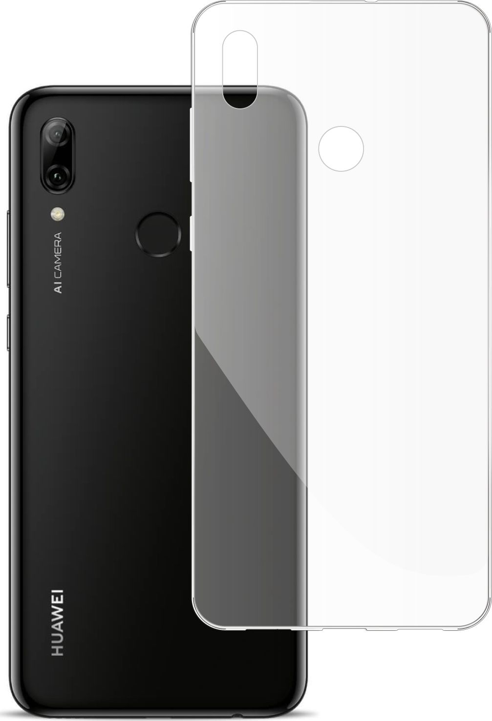 etumi Etui Do Huawei P Smart 2019 Gumowe Slim Clear View Pokrowiec Ochronny / Futerał Obudowa / Ochrona Clear Cover Bezbarwne Slim Case0060